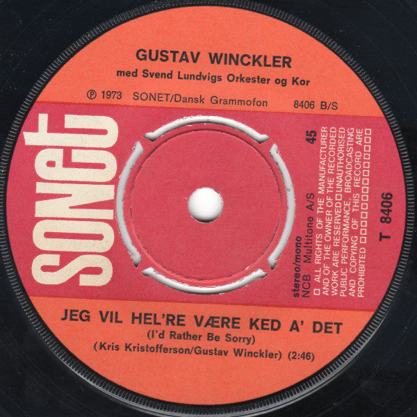 Gustav Winckler : Lidt Go' Musik (7")