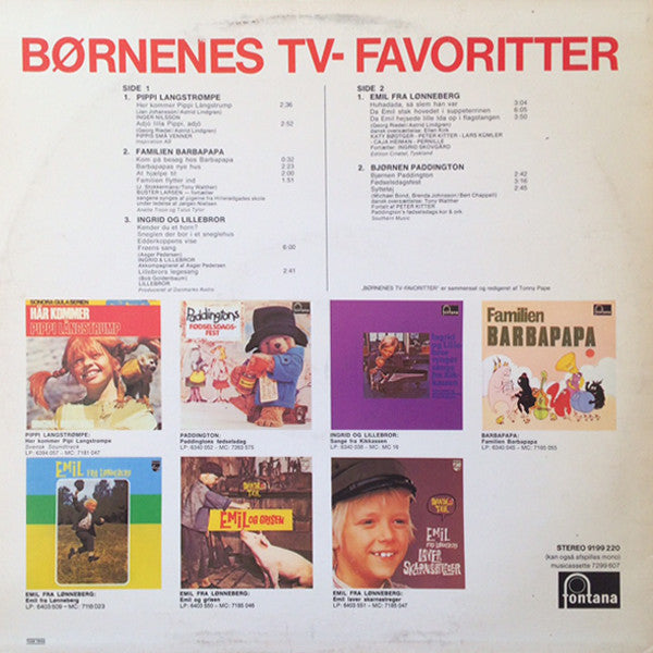 Various : Børnenes TV-Favoritter (LP, Comp)
