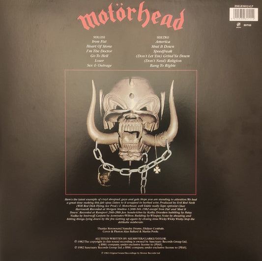 Motörhead : Iron Fist (LP, Album, RE, 180)