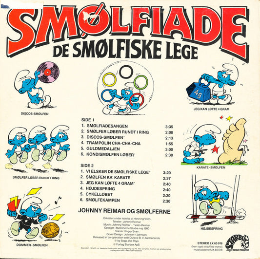 Johnny Reimar Og Smølferne* : Smølfiade - De Smølfiske Lege (LP, Album)