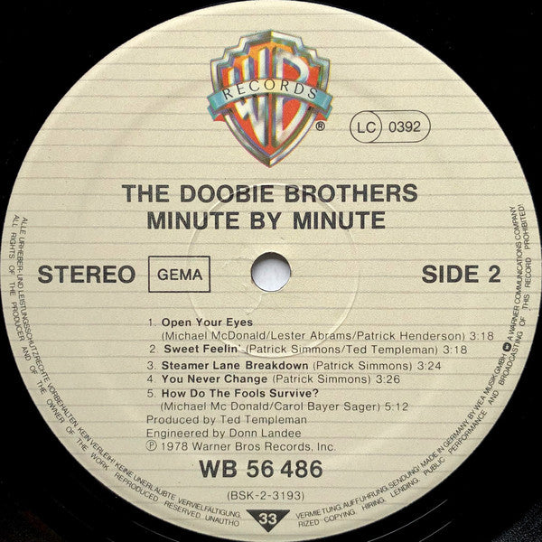 The Doobie Brothers : Minute By Minute (LP, Album)