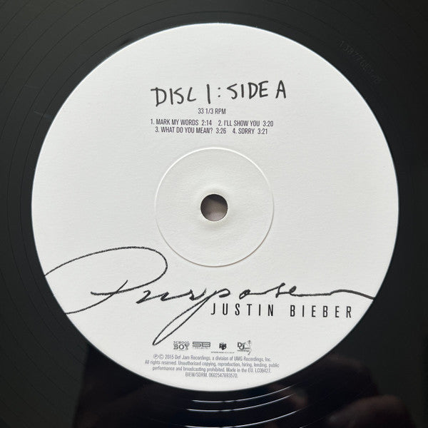 Justin Bieber : Purpose (2xLP, Album, Dlx)