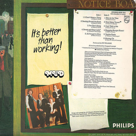 Mud : It's Better Than Working (LP, Album)