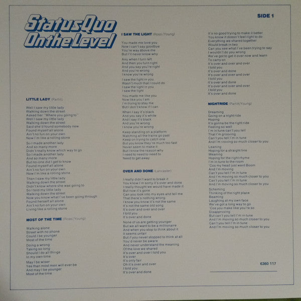 Status Quo : On The Level (LP, Album, RE, Spa)