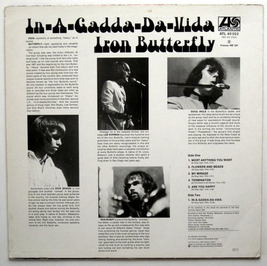 Iron Butterfly : In-A-Gadda-Da-Vida (LP, Album, RE)
