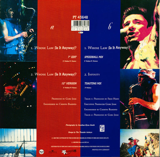 Guru Josh : Whose Law (Is It Anyway)? (12", Maxi)