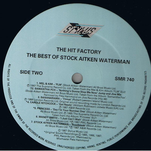 Various : The Hit Factory - The Best Of Stock Aitken Waterman (LP, Album, Comp)