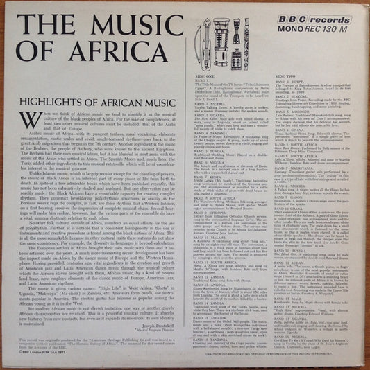 Various : The Music Of Africa (LP, Mono)
