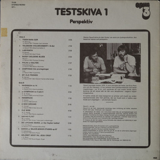 Various : Testskiva 1 (Perspektiv) (LP, Comp)