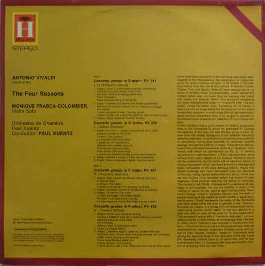 Antonio Vivaldi : The Four Seasons (LP)