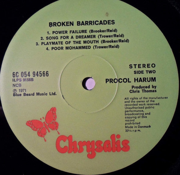 Procol Harum : Broken Barricades (LP, Album, RE)