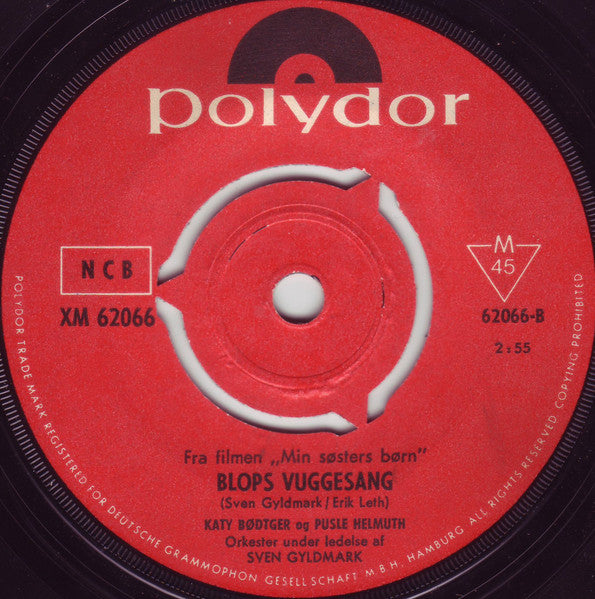 Katy Bødtger, Pusle Helmuth : Din Søsters Børn / Blops Vuggesang (7", Single, Mono)