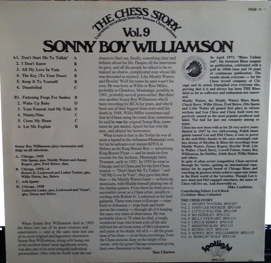 Sonny Boy Williamson (2) : The Chess Story (Vol. 9) (LP, Album, RE)