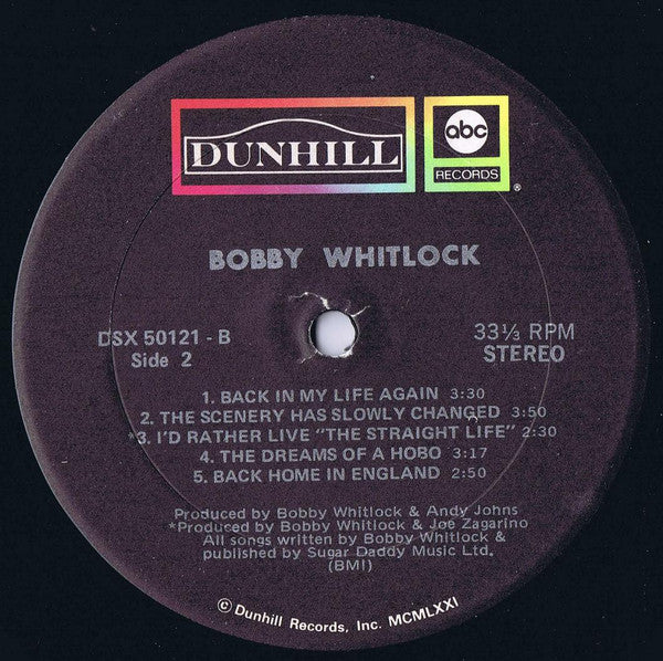 Bobby Whitlock - Bobby Whitlock (LP) (Very Good Plus (VG+)) - Skanderborg Vinyl
