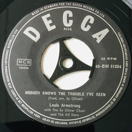 Louis Armstrong And His All-Stars : Nobody Knows The Trouble I've Seen / Down By The Riverside (7", Single, Mono)