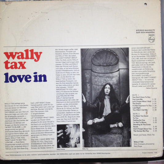 Wally Tax : Love In (LP, Album)