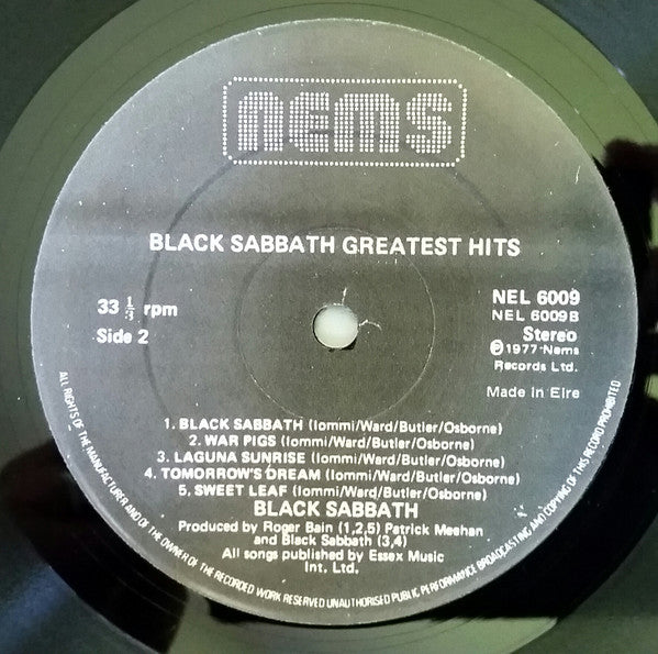 Black Sabbath : Greatest Hits (LP, Comp, RE)