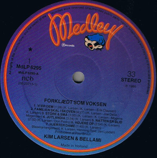 Kim Larsen & Bellami : Forklædt Som Voksen (LP, Album)