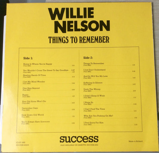 Willie Nelson : Things to Remember (LP, Comp)