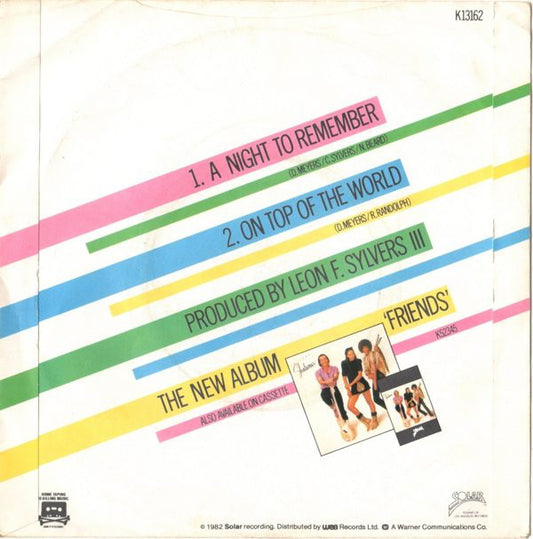 Shalamar : A Night To Remember (7", Single, Pap)