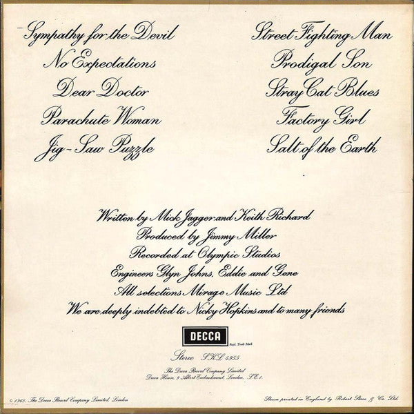 The Rolling Stones : Beggars Banquet (LP, Album, RP, Gat)