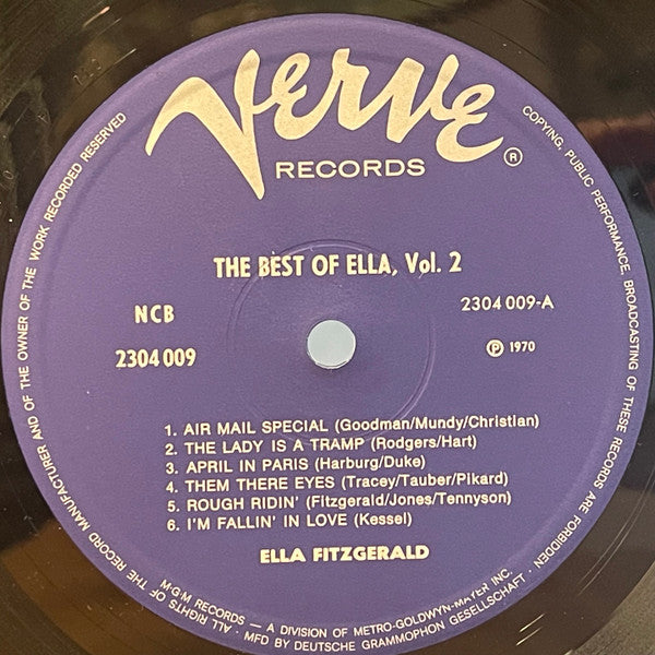 Ella Fitzgerald : The Best Of Ella Fitzgerald Vol. 2 (LP, Comp)