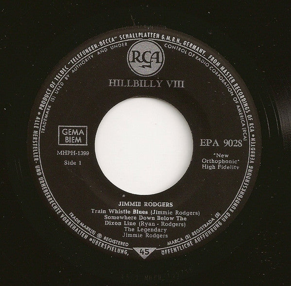 Jimmie Rodgers : Train Whistle Blues (7", EP)
