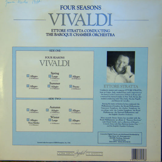 Antonio Vivaldi, The Baroque Chamber Orchestra, Ettore Stratta - Four Seasons (LP) (Near Mint (NM or M-)) - Skanderborg Vinyl