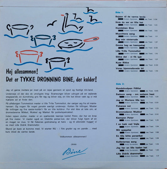 Finn Tavbe, Anja , Jes Trøst, Andy Sundstrøm Og Hans Spillemænd - Tykke Dronning Bine (LP) (Very Good Plus (VG+)) - Skanderborg Vinyl