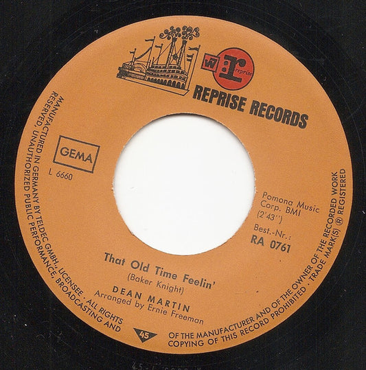 Dean Martin - That Old Time Feelin' / April Again (7") (Very Good Plus (VG+)) - Skanderborg Vinyl