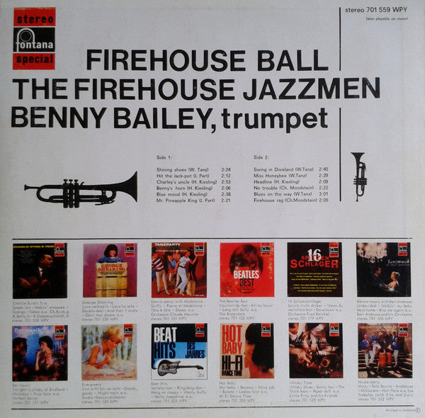 The Firehouse Jazzmen, Benny Bailey : Firehouse Ball (LP)