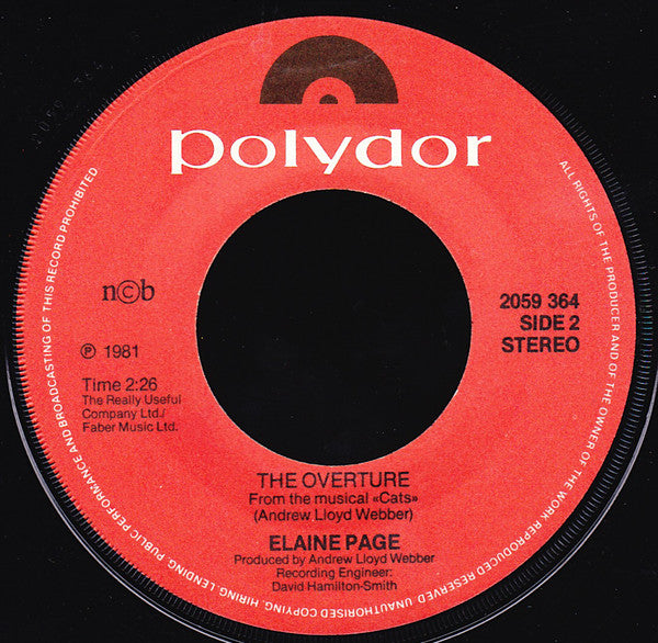 Elaine Paige : Memory (7", Single)