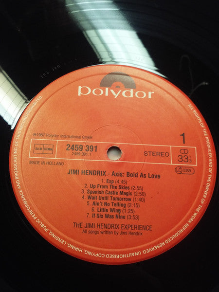 The Jimi Hendrix Experience : Axis: Bold As Love (LP, Album, RE)