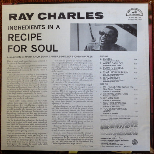 Ray Charles : Ingredients In A Recipe For Soul (LP, Album)