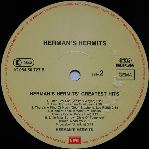 Herman's Hermits : Greatest Hits (LP, Comp)