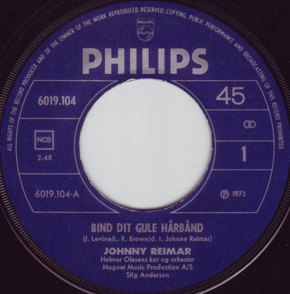 Johnny Reimar : Bind Dit Gule Hårbånd (7", Single)