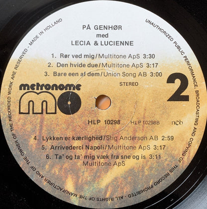 Lecia & Lucienne : På Genhør Med Lecia & Lucienne (LP, Comp)
