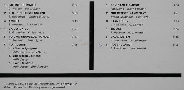 Svend Aage Winkel, Erfred Fabricius, Egon Housted's Orkester : "Den Gamle Smedie" (LP, Album)