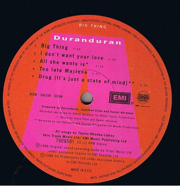 Duran Duran : Big Thing (LP, Album, Gat)