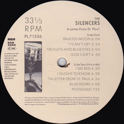 The Silencers : A Letter From St. Paul (LP, Album, Emb)