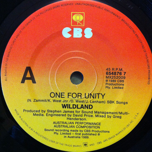 Wildland : One For Unity (7", Single)