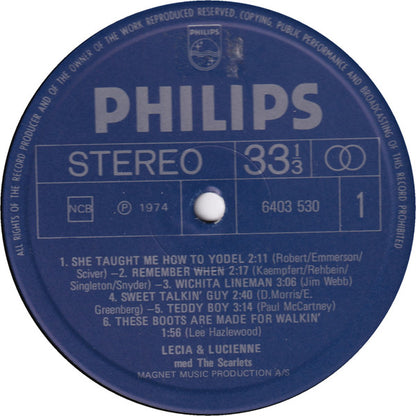 Lecia & Lucienne Med The Scarlets : Pop Før (LP, Comp)