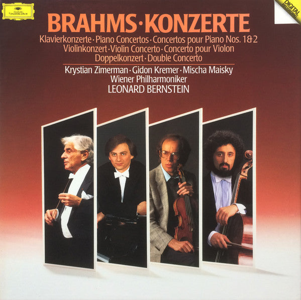 Brahms*, Leonard Bernstein, Wiener Philharmoniker, Zimerman*, Kremer*, Maisky* : Konzerte / Concertos (4xLP, Comp + Box)