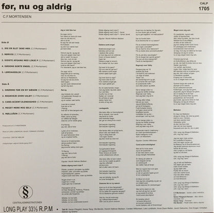 C.F.Mortensen : Før, Nu Og Aldrig (LP, Album, Ltd)