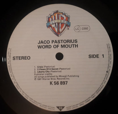 Jaco Pastorius : Word Of Mouth (LP, Album)