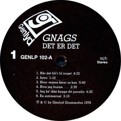 Gnags : Det Er Det (LP, Album, RE)