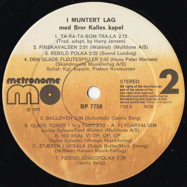 Bror Kalles Kapel : I Muntert Lag (LP, Album)