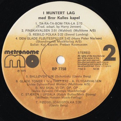Bror Kalles Kapel : I Muntert Lag (LP, Album)