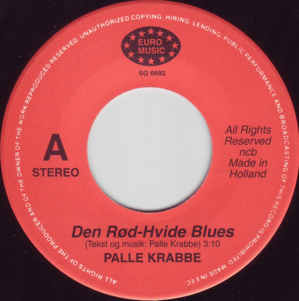 Palle Krabbe : Den Rød-Hvide Blues / Katrines Blues (7", Single)