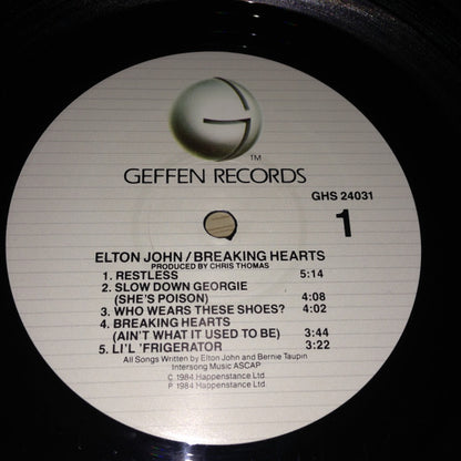 Elton John : Breaking Hearts (LP, Album, All)